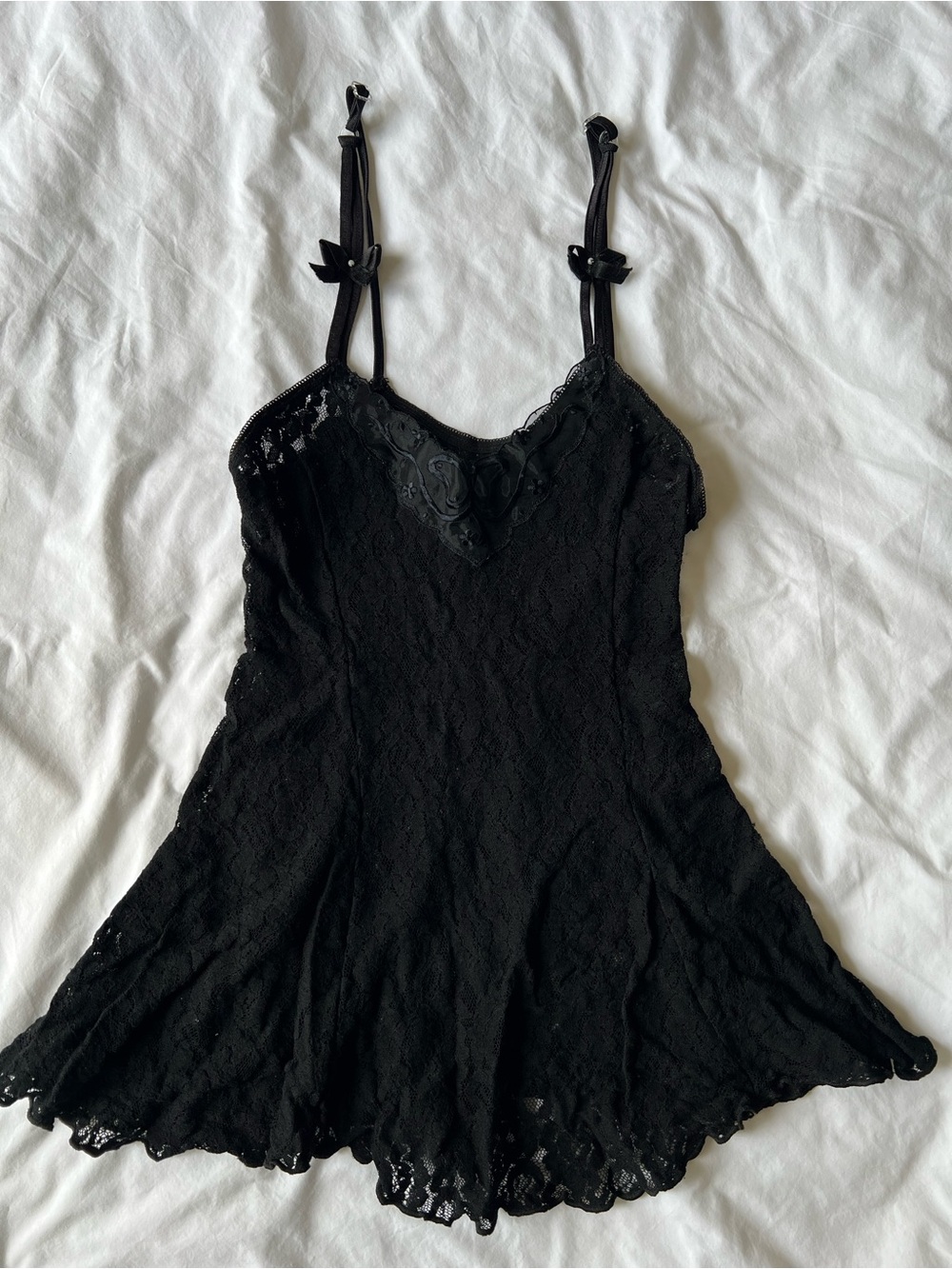 Black Lace Cami Slip Dress - Women Tops